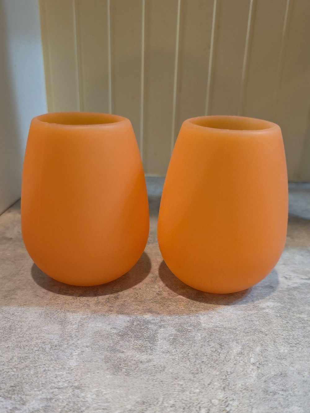 Orange Silicone Stemless Wine Glasses